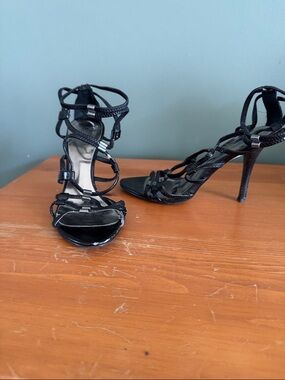 Guess by Marciano Black Strappy Stiletto Sandals
